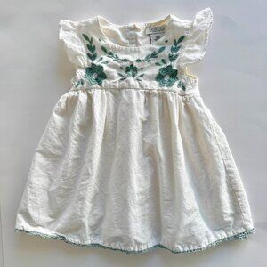 Rachel Zoe Embroidered Dress | Flutter Sleeve | Ivory | 3T